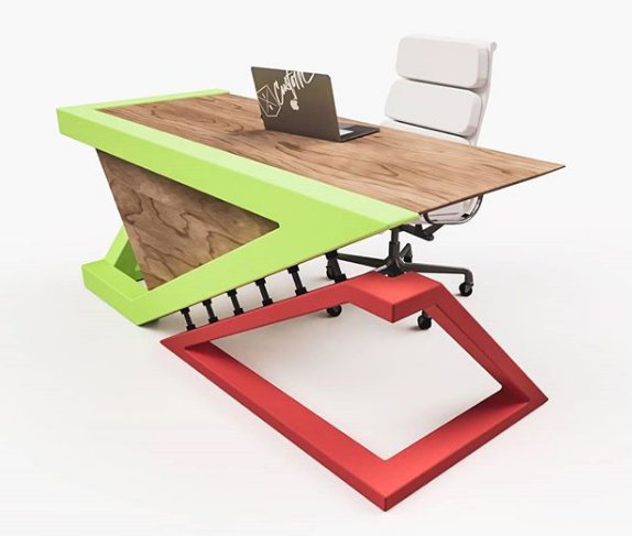 Escritorio moderno hierro y madera
