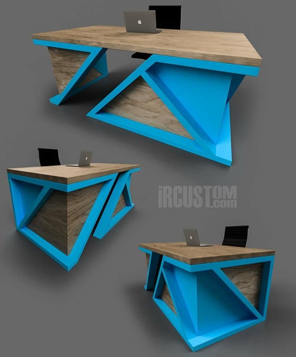 Escritorio moderno azul
